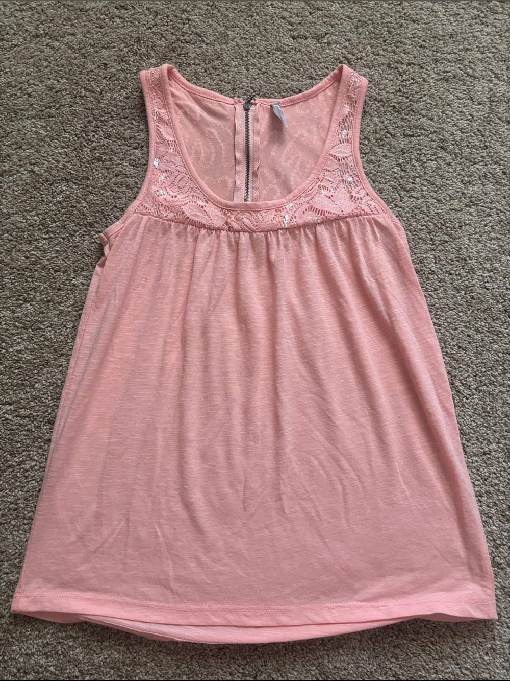 Vanity Pink Embroidered Zip-Back Tank